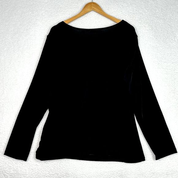 Coldwater Creek Travallure Duet Top 1X Black Long Sleeve Knit Layered Look NWT‎ - Picture 10 of 11